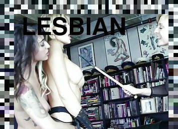 Lesbian girls spread their legs to be licked by Nina Hartley X