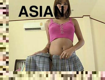 asian, mengandung, thai, kolej, semula-jadi, comel-cute, skirt-mini