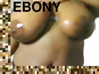 curvy ebony with monster boobs stripping on webcam