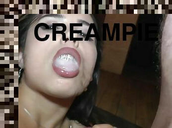 TOO MUCH CUM and Multiple Creampie Party with german cum slut