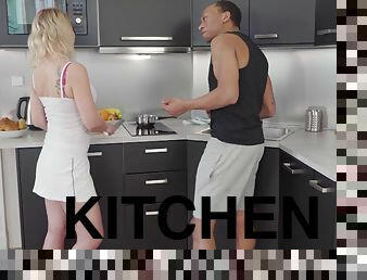 Hardcore interracial dicking in the kitchen with Lucy Angel
