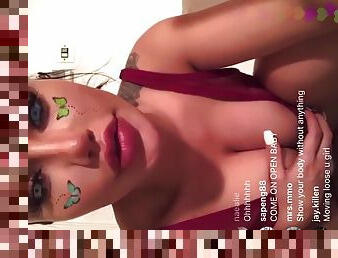 amberrhoneyy cute busty brunette in sexy lingerie on Instagram live