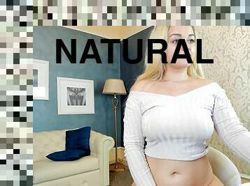 Blonde PAWG with big natural boobs solo on webcam