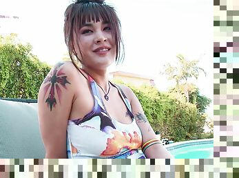 Amazing fucking by the pool with stunning neighbor Jade Hsu