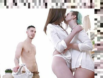 Erotic FFM threesome with hot teens - Alice Klay & Mellisandra