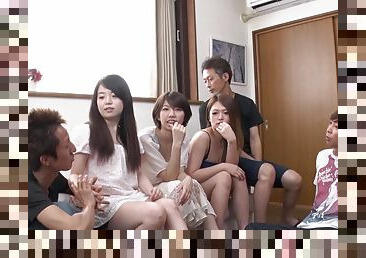 Japanese gangbang with naughty Tsugu Nanase and Koko Hirose