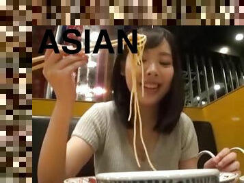 Hot Asian girl comes home with him after dinner for wild sex