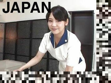 Naughty Japanese maid sucking her boss's dick - Mitsuna Rei