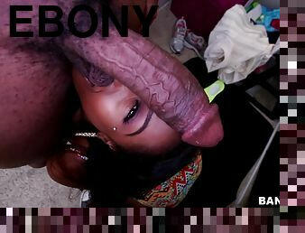 Foxy ebony girl Chanell Heart enjoys pleasuring a large black dick