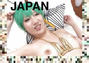 Kinky Japanese chick with green hair havign sex - Nishiyama Itsuki