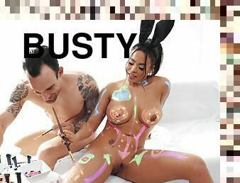 Bunny Curves Alex Legend, Luna Star - bodypaint hardcore with busty Latina pornstar