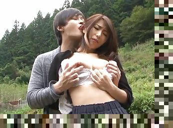 Nice outdoors fucking with a stunning Japanese stranger in HD