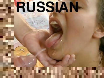 Oiled Russian girlfriend Victoria Ruzhera gets fucked balls deep