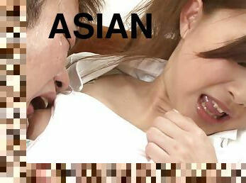 asia, berambut, vagina-pussy, sayang, remaja, mainan, jepang, tungkai-kaki, penyebaran, menggoda