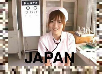 POV video of Japanese nurse Yuu Asakura pleasuring a stiff dick