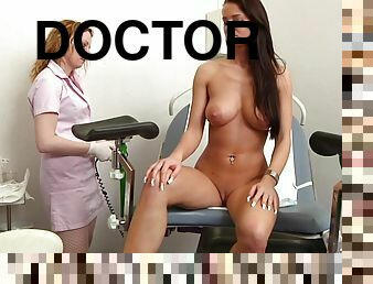 médecin, lesbienne, jouet, espion, sale, belle, fétiche, brunette, examen-gyno