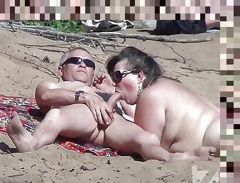 nudisti, amaterski, pušenje, kamera, plaža, voajer