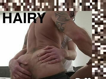 Hairy sub geydadi anally drilled by top rimming twink