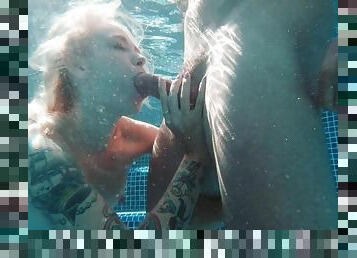 Horny guy licks wet pussy of Arteya and fucks her in the pool