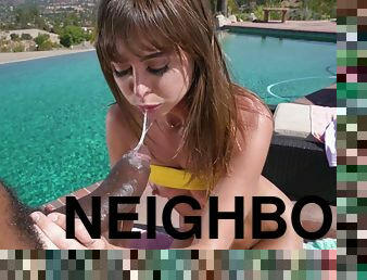 Dirty pornstar Riley Reid teases her neighbor and gets dicked