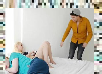 Girl takes underwear off and does it with boyfriend instead of lazy boyfriend