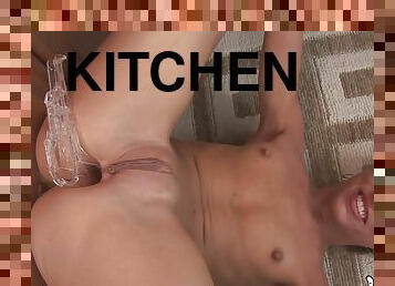 Jenna James in fetish kitchen masturbation with pissing