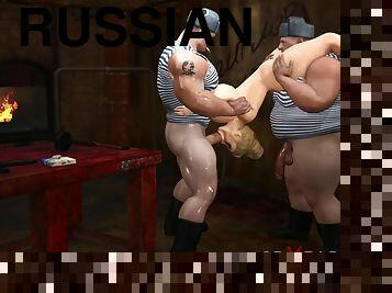The Russians are coming! Hot blonde police officer in restraints gets fucked hard by russian soldiers