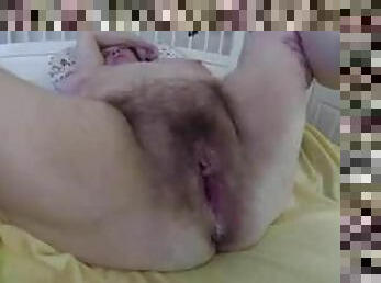 BBW with hairy pussy close up creampie