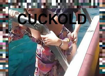 Cuckold filmed wife on yacht