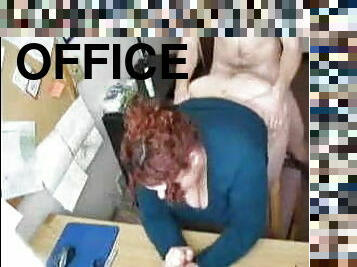 Redhead BBW fuck with trainee in the office