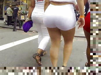 Big sexy ass in white shorts