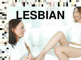 Amazing lesbian sex with a dildo - Lana Bell and Stacy Snake