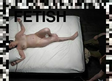 Handsome girlfriend tied up to a bed and fucked by a stranger