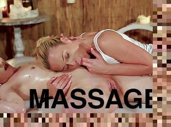 Nice massage turns into lesbian sex - Cristal Caitlin and Caroline Mann