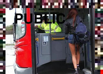 public, milf, pornstar, trio, pute, bus, sauvage