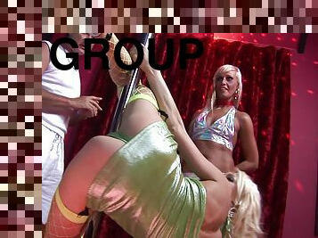 Wild FFM threesome in the strip club - Jennifer Stone and Cypress Isles