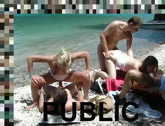 extreme wild public family therapy beach orgy