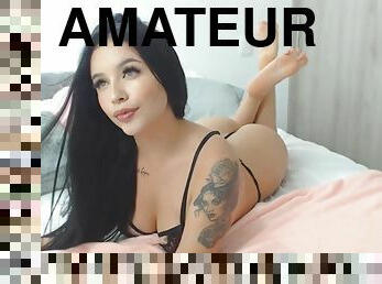 masturbation, chatte-pussy, amateur, salope, webcam, solo, tatouage, soutien-gorge