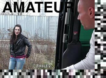 amateur, couple, voiture, pute, tchèque, jeans, réalité, cuir