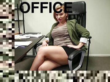 Office lady Katja Kassin loves to pleasure her coworker after hours