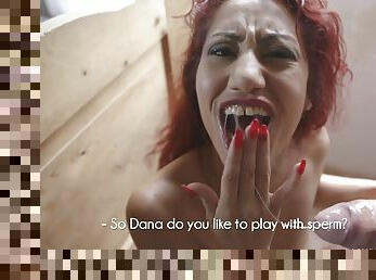 Behind the scenes of a porn scene with redhead model Dana Santo