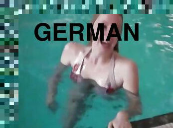 Hallenbad German Bikini Gets Young Big Dick