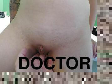Horny doctor decides to fuck Megan Talerico on the bed during the visit