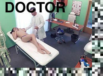 Brunette girl Chris QK fucks with her handsome doctor during the visit