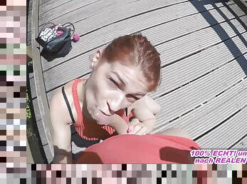 german skinny redhead teen outdoor fuck and swallow