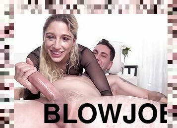 Cute Blond Hair Girl With Tempting Suit Sucking Male Stick