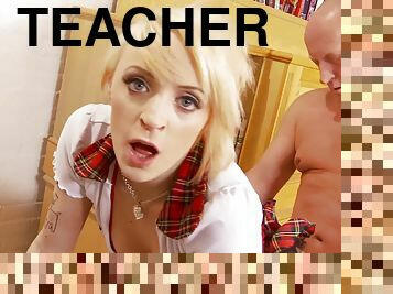 dirty teacher Farrah Foxx wants to get fucked by a dude in the classroom