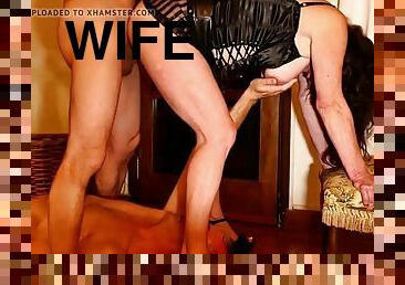 WIFE HUMP WITH FRIEND HUSBAND WATCHING - Big knob