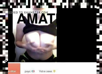 gros-nichons, amateur, webcam, clignotant