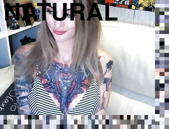 babes, blonde, naturel, webcam, parfait, solo, tatouage, soutien-gorge